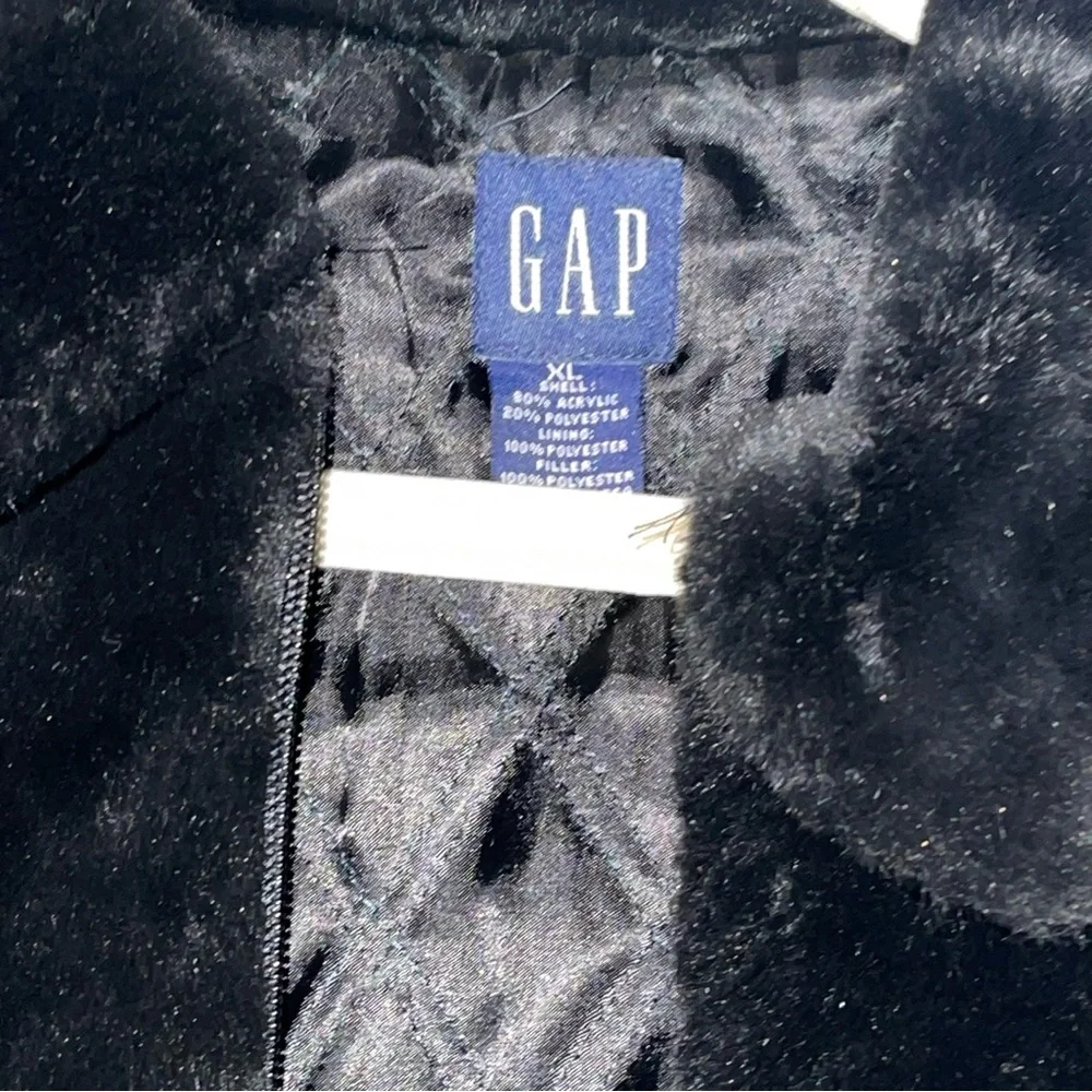GAP Black Faux Fur Coat Girls XL Bomber Teddie Jacket Lined Winter Fall Warm